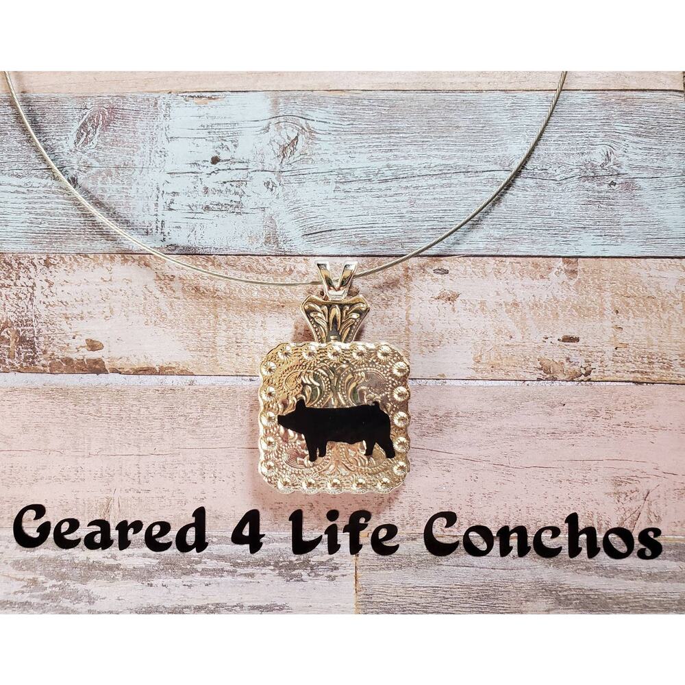 Pig show Concho necklace, western accessories, western concho style necklace - Picture 2 of 3